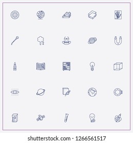icon set about science with keywords vial, mathematics figures and satellite