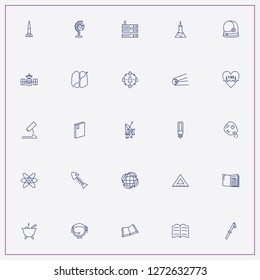 icon set about science with keywords satellite antenna, space helmet and globe