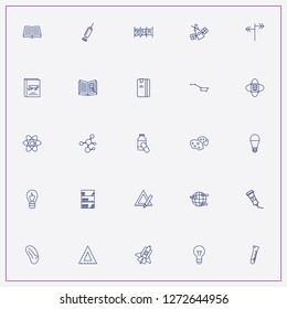 icon set about science with keywords math book, triangle ruler and bookshelf