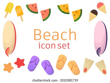 icon set about sea or beach with modern design