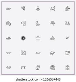 icon set about sea with keywords water scooter, ship and octopus