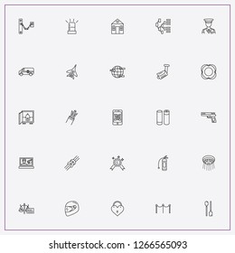 icon set about security with   cables, heart lock and safe box alarm
