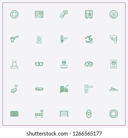 icon set about security with   cash withdraw, lifebuoy and camera observe control