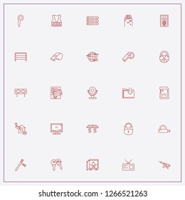 icon set about security with keywords fence, bank locker and data connection