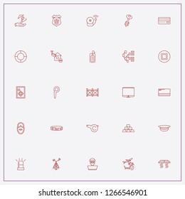 icon set about security with keywords thief, stop button and badge
