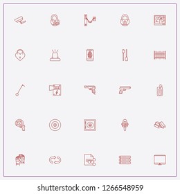 icon set about security with keywords camera monitoring, mobile fingerprint and heart lock