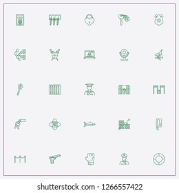 icon set about security with keywords keys, intercom and submarine