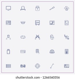 icon set about security with keywords hard disk, location on monitor and micro card