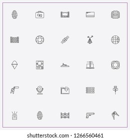 icon set about security with keywords fingerprint, keys and radar location