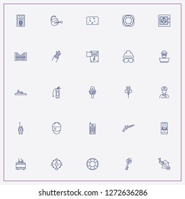 icon set about security with keywords lifebuoy, radar speed and phone security lock