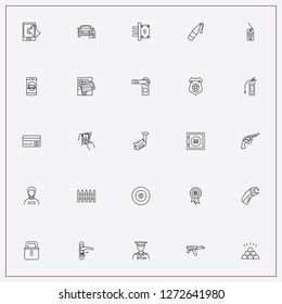 icon set about security with keywords molotov coctail, credit card and revolver