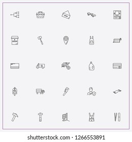 icon set about service with keywords apron, medical location and health insurance