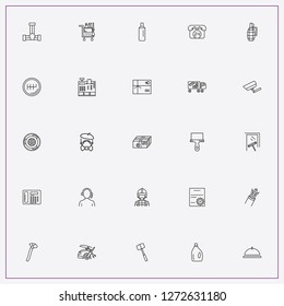 icon set about service with keywords cash register, grenade and firefighter