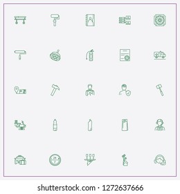 icon set about service with keywords certificate, waiter and twenty four hour service