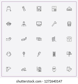 icon set about service with keywords nippers, worldwide delivery and viski glass