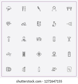 icon set about service with keywords wrecker, stretcher and knife and fork