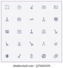 icon set about sewing with keywords needle case, sew and measuring centimeter