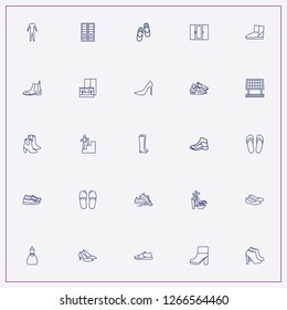 icon set about shoes with   ballet shoes, slippers and wardrobe