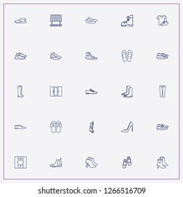 icon set about shoes with keywords lady shoes, slippers and soccer shoe