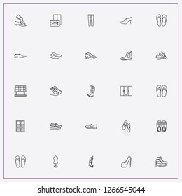 icon set about shoes with keywords boots, ballet shoes and man shoe