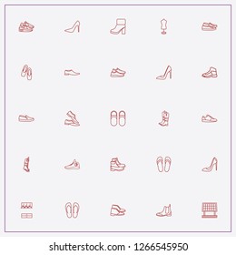 icon set about shoes with keywords boots, gumshoes and mannequin