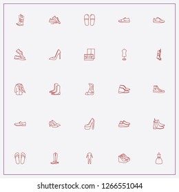 icon set about shoes with keywords wardrobe, lady shoe and lady shoes