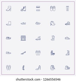 icon set about shoes with keywords boundary, lady boot and shoe