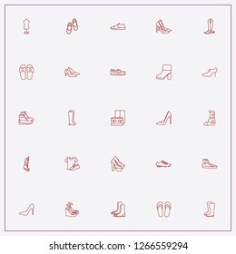 icon set about shoes with keywords wardrobe, lady sandals and boxing shoe