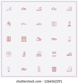 icon set about shoes with keywords hallway, gumshoes and lady shoe
