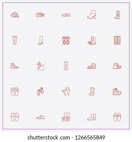 icon set about shoes with keywords gumshoes, boots and sneakers