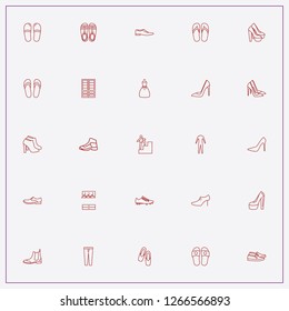icon set about shoes with keywords lady sandals, slippers and lady shoes