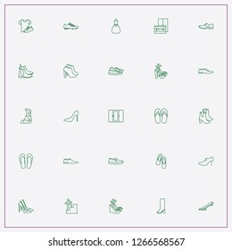 icon set about shoes with keywords wardrobe, skate board and soccer shoe