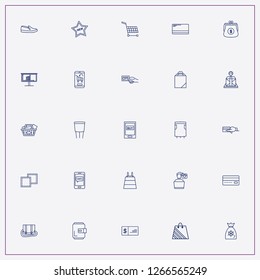 icon set about shopping with   christmas gift bag, handkerchief and bag