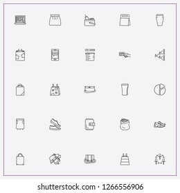 icon set about shopping with keywords gift bag, lady purse and percentage