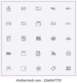 icon set about shopping with keywords trading, credit card and parcel box
