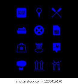 up icon set about side up, heaven, air balloon and paddle vector set