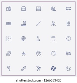 icon set about space with keywords meteorite, score board and earth