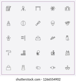icon set about space with keywords pills, case and chandelier