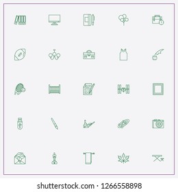 icon set about space with keywords window, baby bed and ink pen