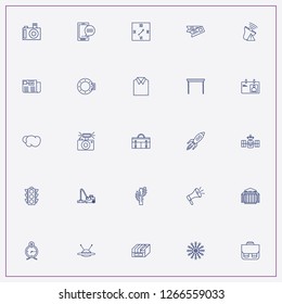 icon set about space with keywords newspaper, wall watch and unknown flying object