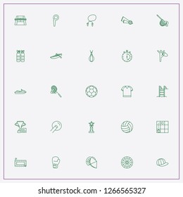 icon set about sport with   boat, tennis court and football fan trumpet