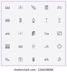 icon set about street with keywords telephone box, japanese lamp and fire sand bucket