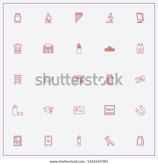 icon set about student with   driving license,\
school and abacus