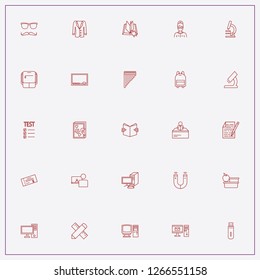 icon set about student with keywords teacher, check device and flash card