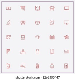 icon set about student with keywords abacus, student hat and reading