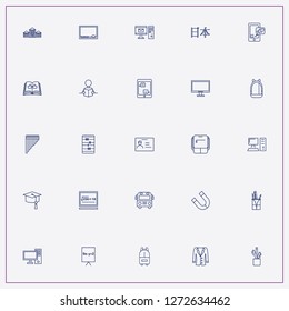 icon set about student with keywords reading, computer monitor and driving license