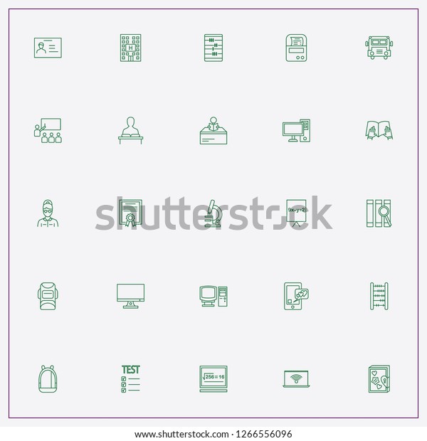 icon set about student with keywords lecturer,\
abacus and teacher