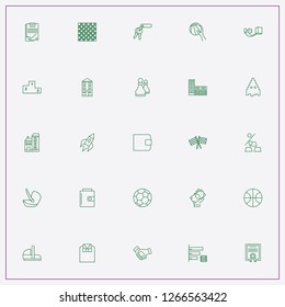 icon set about success with   basketball, chess pawn and percentage growth