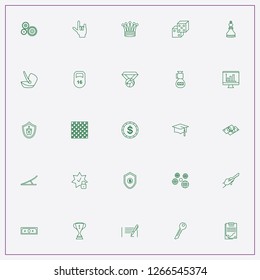 icon set about success with keywords weight, money and signing contract