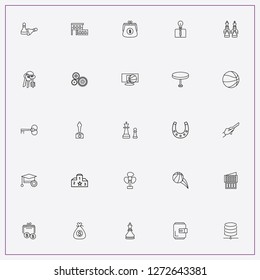 icon set about success with keywords wallet, chess elephant and database
